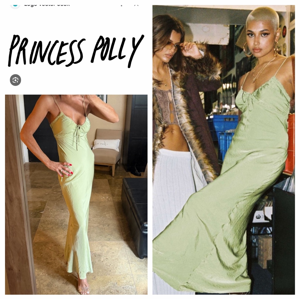 Princess Polly Emily Maxi Dress Green: Sz: 0